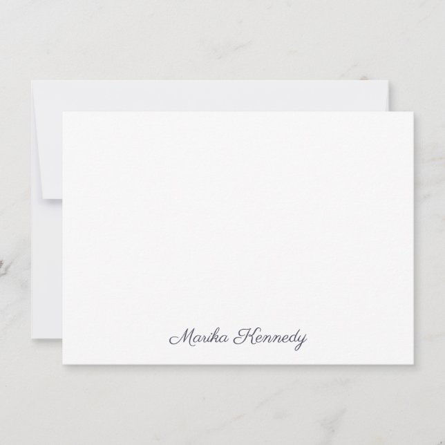 Tarjeta Pequeña Elegante Slate Gray Script Diamond Signature (Anverso)
