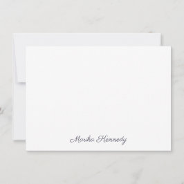 Tarjeta Pequeña Elegante Slate Gray Script Diamond Signature