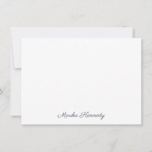 Tarjeta Pequeña Elegante Slate Gray Script Diamond Signature