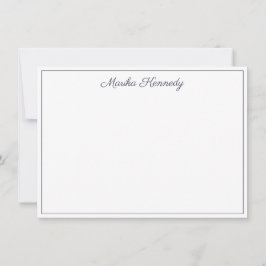 Tarjeta Pequeña Elegante Slate Gray Script Diamond Signature
