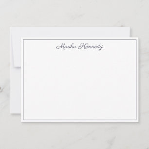 Tarjeta Pequeña Elegante Slate Gray Script Diamond Signature