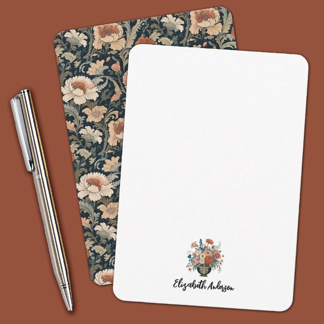 Tarjeta Pequeña Elegante Stationery Floral Personalizada (Elegant personalized floral stationery. Perfect for thank you cards or any occasion)