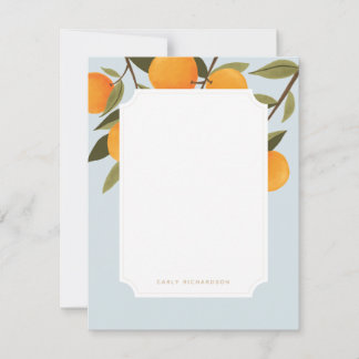 Tarjeta Pequeña Elegante Stationery Naranja Citrus Personalizado