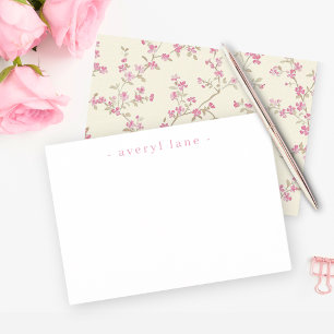 Tarjeta Pequeña Elegante Stationery personalizada Boho Wildflower