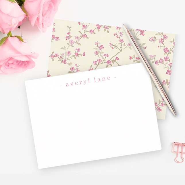 Tarjeta Pequeña Elegante Stationery personalizada Boho Wildflower (Subido por el creador)