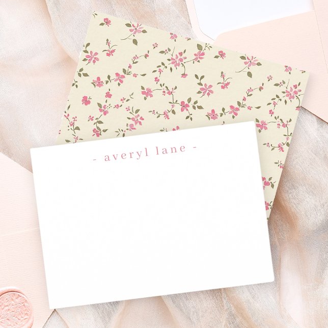 Tarjeta Pequeña Elegante Stationery personalizada Boho Wildflower (Subido por el creador)
