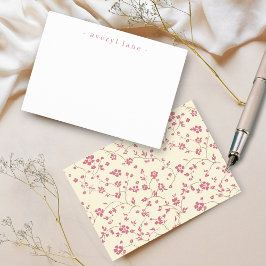 Tarjeta Pequeña Elegante Stationery personalizada Boho Wildflower