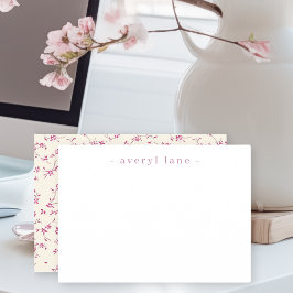 Tarjeta Pequeña Elegante Stationery personalizada Boho Wildflower