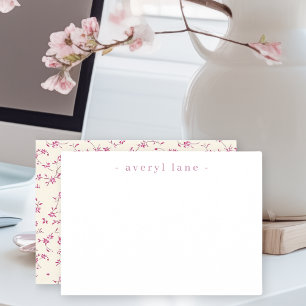 Tarjeta Pequeña Elegante Stationery personalizada Boho Wildflower