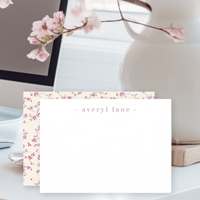 Tarjeta Pequeña Elegante Stationery personalizada Boho Wildflower (Subido por el creador)