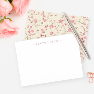 Tarjeta Pequeña Elegante Stationery personalizada Boho Wildflower
