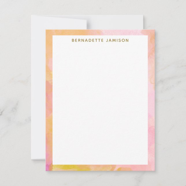 Tarjeta Pequeña Elegante Stationery personalizada de borde de colo (Anverso)