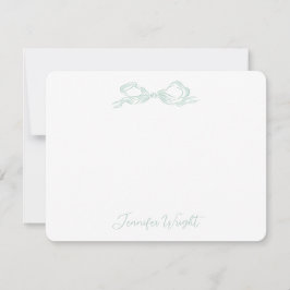 Tarjeta Pequeña Elegante Stationery personalizada de color verde c
