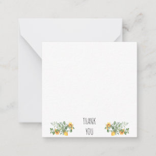 Tarjeta Pequeña Elegante Sunflower Blank Gracias