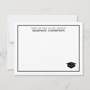 Tarjeta Pequeña Elegante tapón de graduación de escritura negra fo