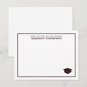 Tarjeta Pequeña Elegante tapón formal de graduación de escritura d