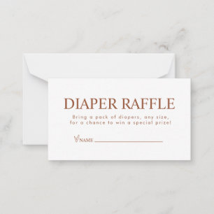Tarjeta Pequeña Elegante Terracota Diaper Raffle