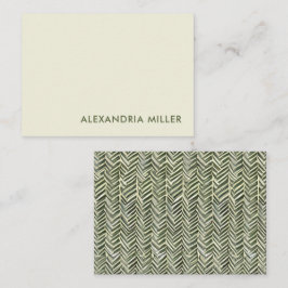 Tarjeta Pequeña Elegante tipografía de oliva Herringbone patentado