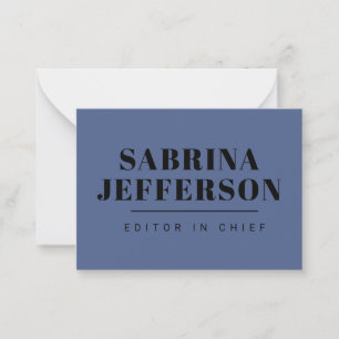 Tarjeta Pequeña Elegante único simple negro azul