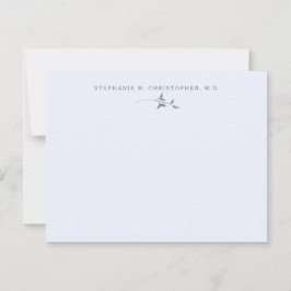 Tarjeta Pequeña Elegante vegetación Blue Personalized Stationery