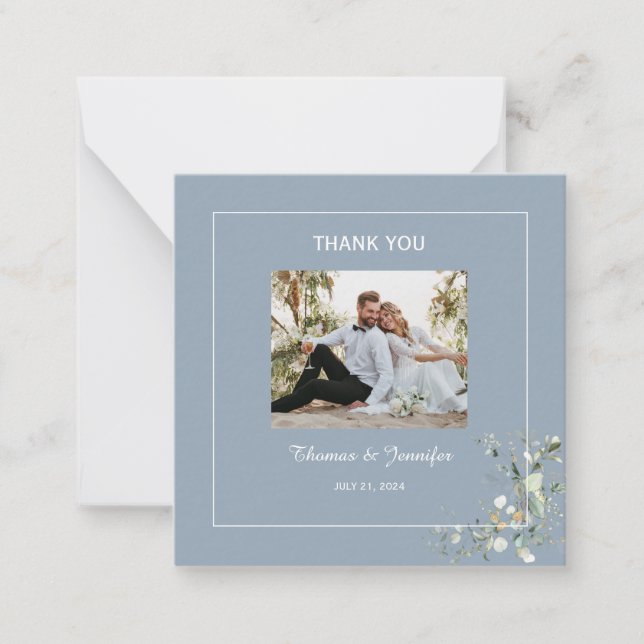 Tarjeta Pequeña Elegante vegetación de eucalipto botánico e hidran (Anverso)