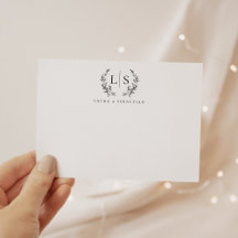 Elegante vegetación Wreath Monograma Pareja Statio