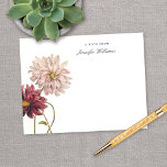 Tarjeta Pequeña Elegante Vintage Dahlia Floral con nombre<br><div class="desc">Este encantador diseño de tarjeta de notas personalizadas cuenta con un ilustracion vintage de dahlias y una tipografía simple y elegante. Este diseño hace un cumpleaños maravilloso,  el día de la madre,  o un regalo de vacaciones para cualquiera!</div>
