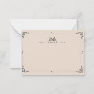 Tarjeta Pequeña Elegante Vintage dos bordes Marco Ornate Clásico