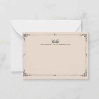 Tarjeta Pequeña Elegante Vintage dos bordes Marco Ornate Clásico