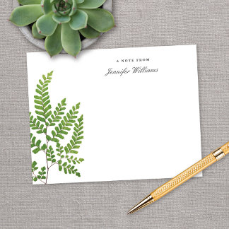 Tarjeta Pequeña Elegante Vintage Maidenhair Fern Botánico con Nomb