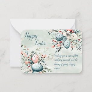 Tarjeta Pequeña Elegante Watercolor Floral Easter