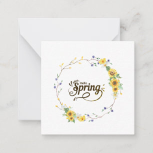Tarjeta Pequeña Elegante Wreath Botánica Floral de girasol