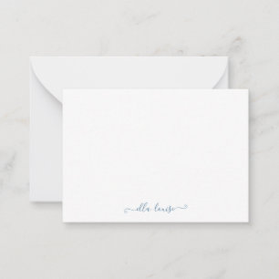 Tarjeta Pequeña Elegante y caprichoso nombre de guión azul femenin