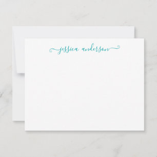 Tarjeta Pequeña Elegante y elegante escritura Verde azulada azul c