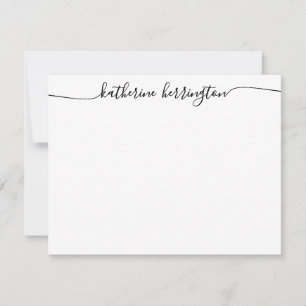 Tarjeta Pequeña Elegante y elegante Moda Swash Script Nombre calig