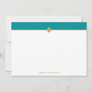Tarjeta Pequeña Elegante y elegante oro Verde azulado personalizad