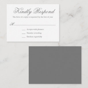 Tarjeta Pequeña Elegante y formal tradicional Mini Wedding RSVP