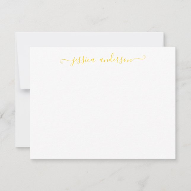 Tarjeta Pequeña Elegante y luminoso guión amarillo dorado y solead (Anverso)