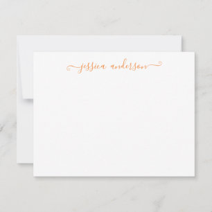 Tarjeta Pequeña Elegante y luminoso guión Naranja de otoño