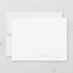Tarjeta Pequeña Elegante y moderno guión de Rubor rosa