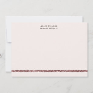 Tarjeta Pequeña elegante y moderno purpurina de bronce Stationery 