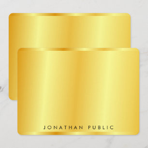 Tarjeta Pequeña Elegante y personalizado toque de metal de oro de 