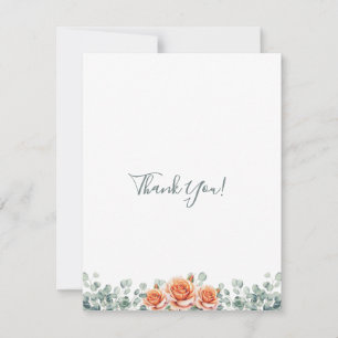 Tarjeta Pequeña Elegante y simple Eucalipto y Rosa de Engranaje Gr