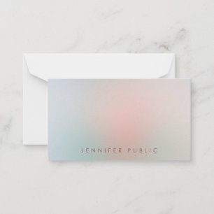 Tarjeta Pequeña Elegantes colores Monograma manuscrito Minimalista