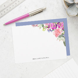 Tarjeta Pequeña Elegantes flores en acuarela