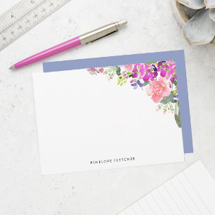 Tarjeta Pequeña Elegantes flores en acuarela