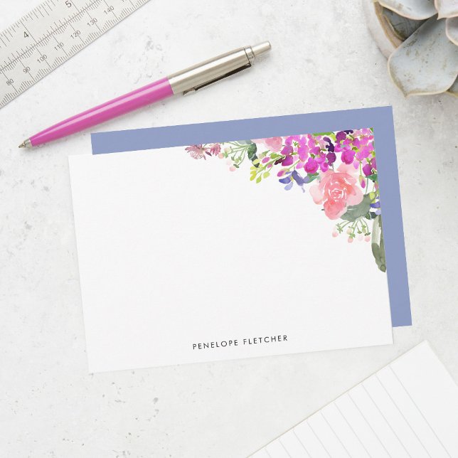 Tarjeta Pequeña Elegantes flores en acuarela (Subido por el creador)