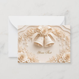 Tarjeta Pequeña Elegantes Hochzeitsdesign mit Glocken und Rosen