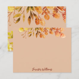 Tarjeta Pequeña Elegantes hojas de marco botánico vintage con nomb