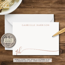 Tarjeta Pequeña Elegantes Iniciales de Monograma con Guión de Terr